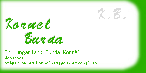 kornel burda business card